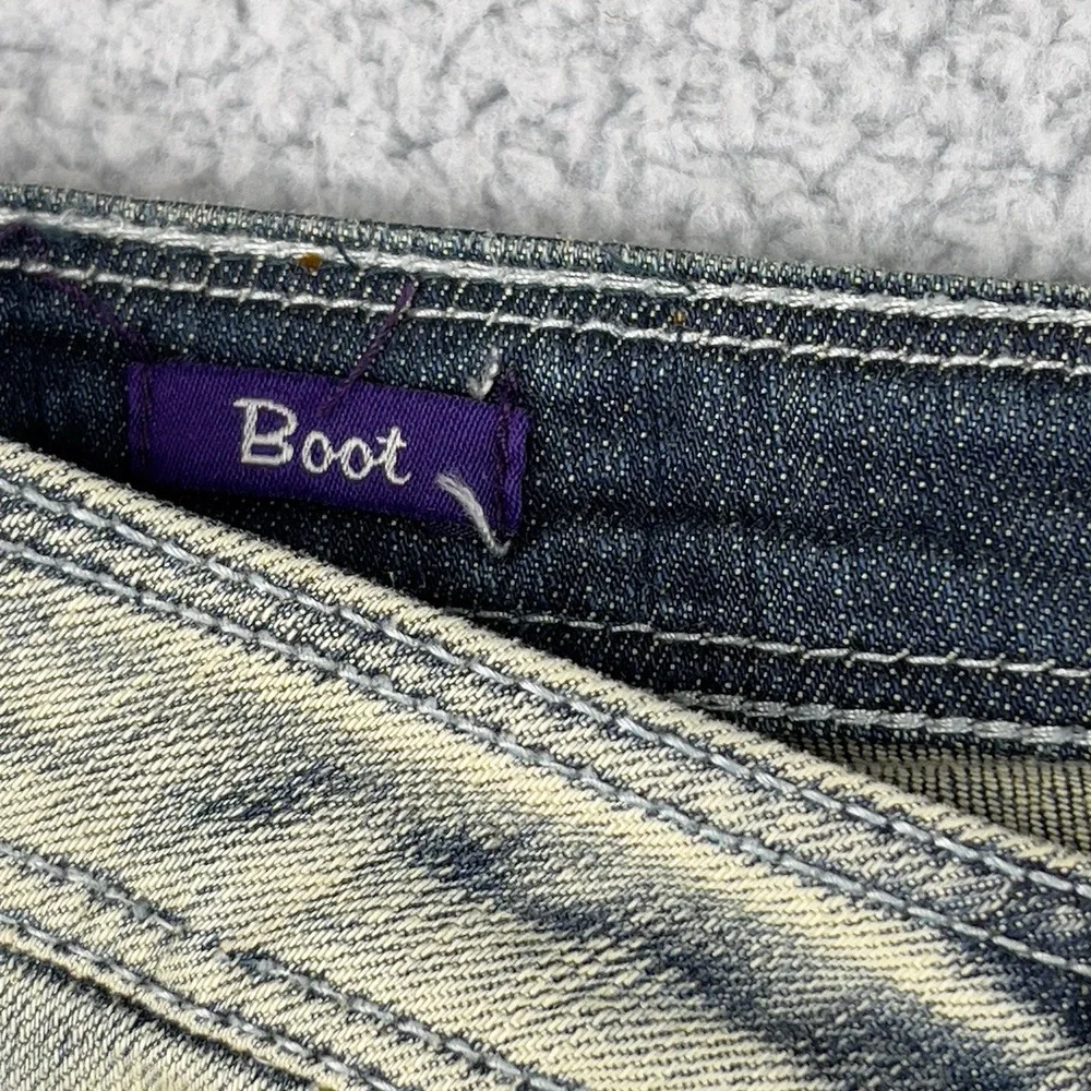 Vigoss Womens Boot Cut Jeans Blue Pocket Light Wash Faded Stretch Juniors 15 New - Picture 3 of 14